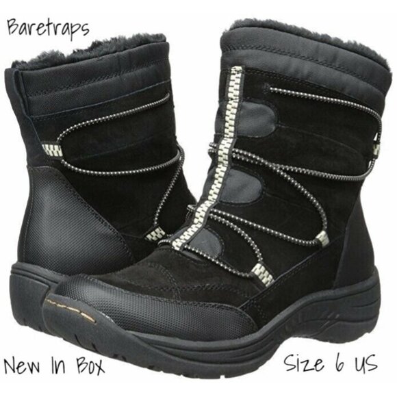 Baretraps Water Resistant Winter Boots Black Size 6 M - New in Box - Picture 2 of 11